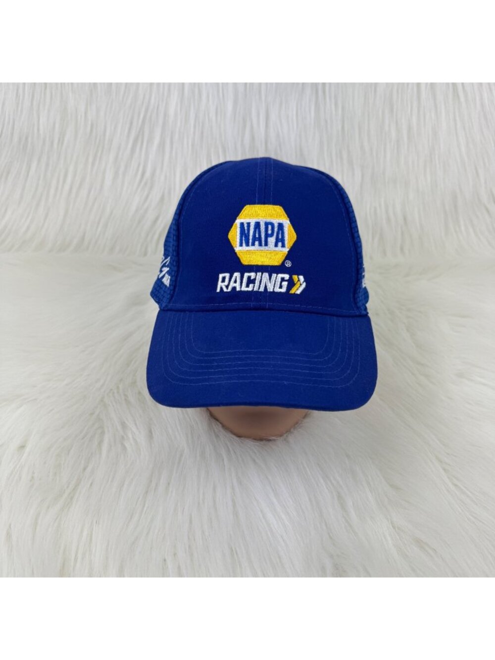NASCAR NAPA Racing Ron Capps Adjustable Hook Loop Baseball Cap Trucker Hat Blue